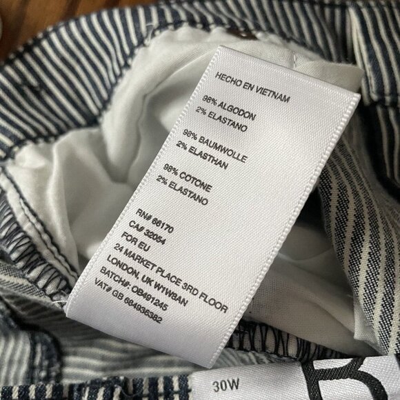 Urban Outfitters BDG Wmn 30W Blue/White Striped Pin Up Super High Rise Short NWT - Picture 8 of 8